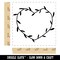 Heart Shaped Rustic Wreath Wedding Decor Square Rubber Stamp for Stamping Crafting